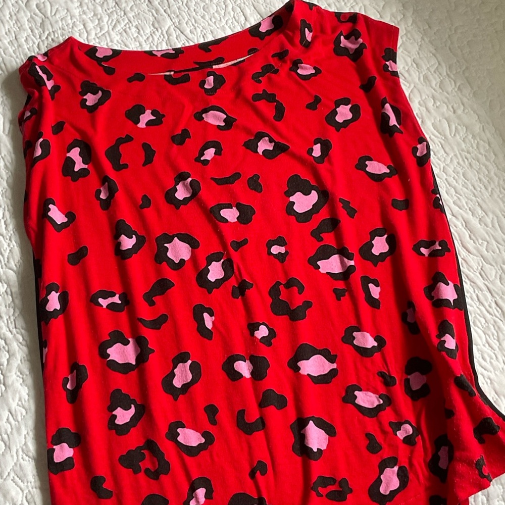 Vibrant Red Leopard Print Women's Tank Top